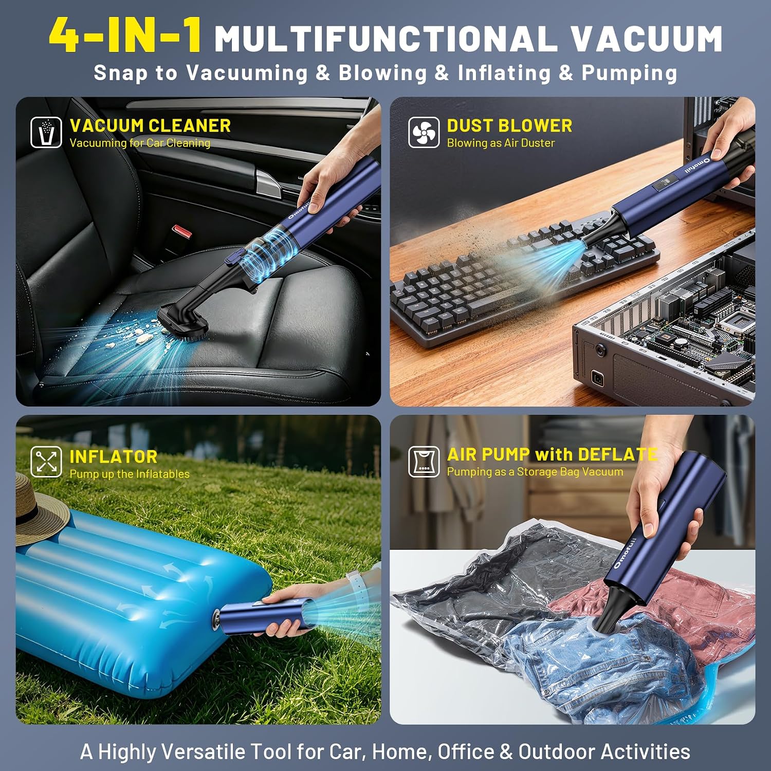 19500Pa 4-in-1 Vacuum & Air Du - Car Vacuum Cleaner ulasan dan harga